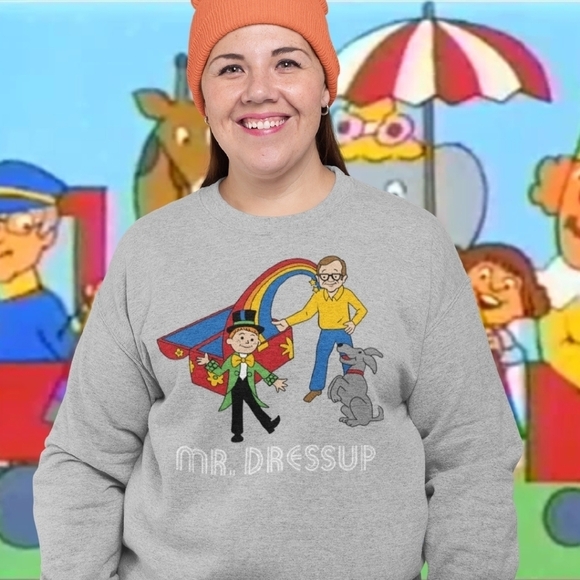 Retrokid CBC x Mr. Dressup Tickle Trunk Grey Crewneck Size 3XL - Picture 2 of 5
